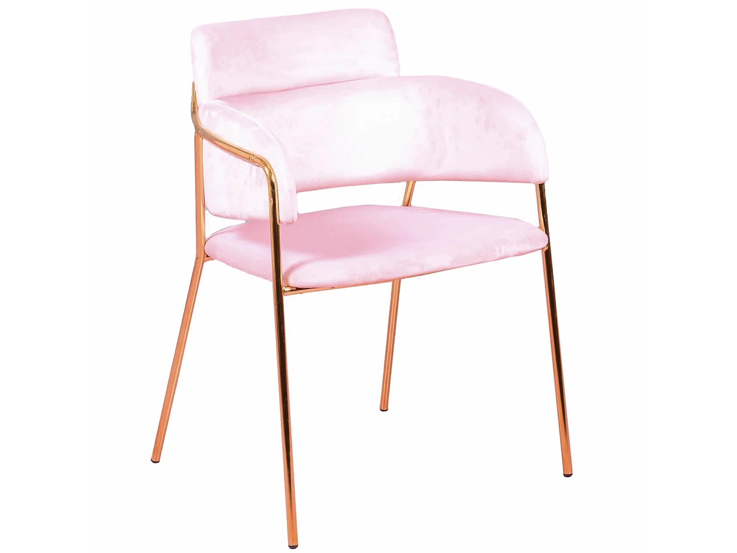 Chaise design recouverte de velours et pieds dorés - Cruiser - Rose