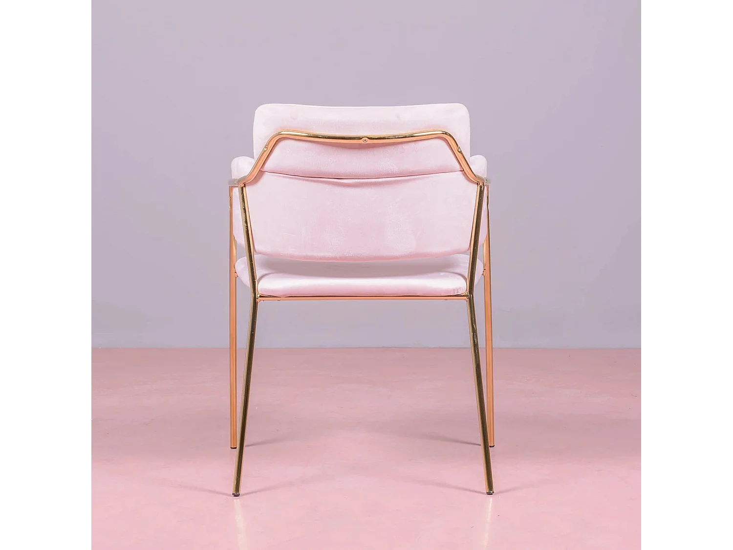 Chaise design recouverte de velours et pieds dorés - Cruiser - Rose