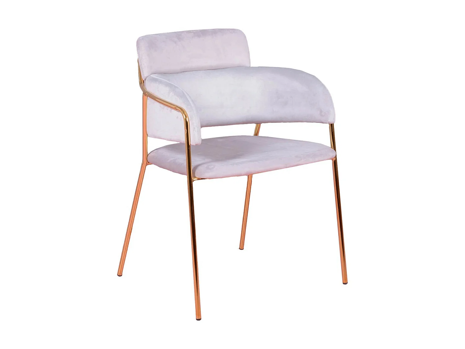 Designerstuhl mit Samtbezug und goldenen Beinen - Cruiser - Grau