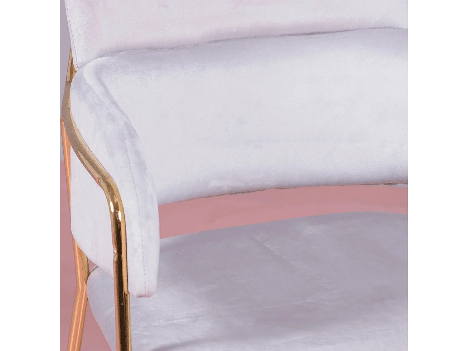 Designerstuhl mit Samtbezug und goldenen Beinen - Cruiser - Grau