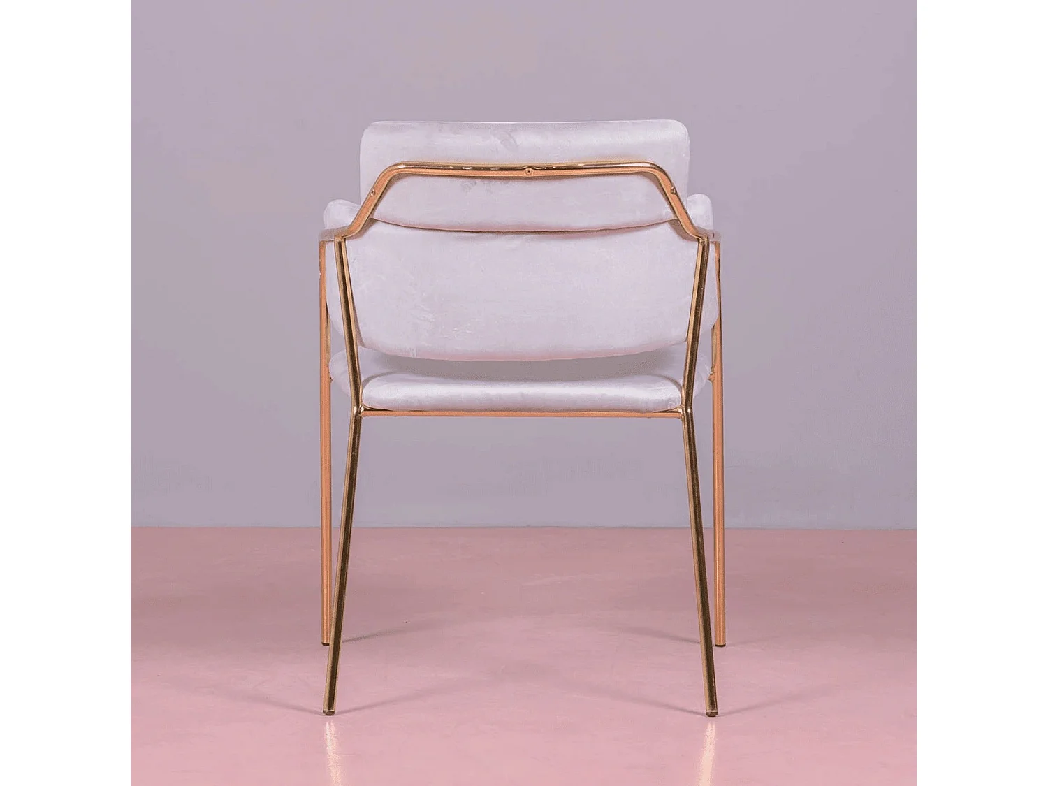 Designerstuhl mit Samtbezug und goldenen Beinen - Cruiser - Grau