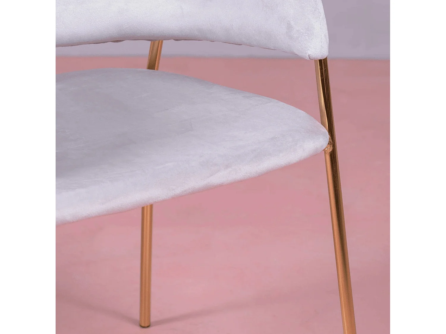 Designerstuhl mit Samtbezug und goldenen Beinen - Cruiser - Grau