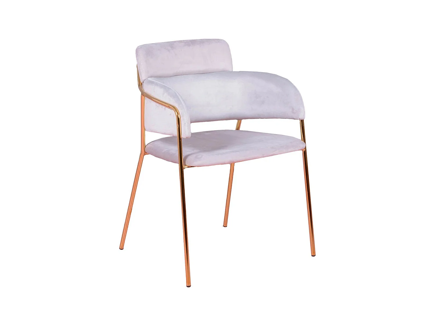Chaise design recouverte de velours et pieds dorés - Cruiser - Gris