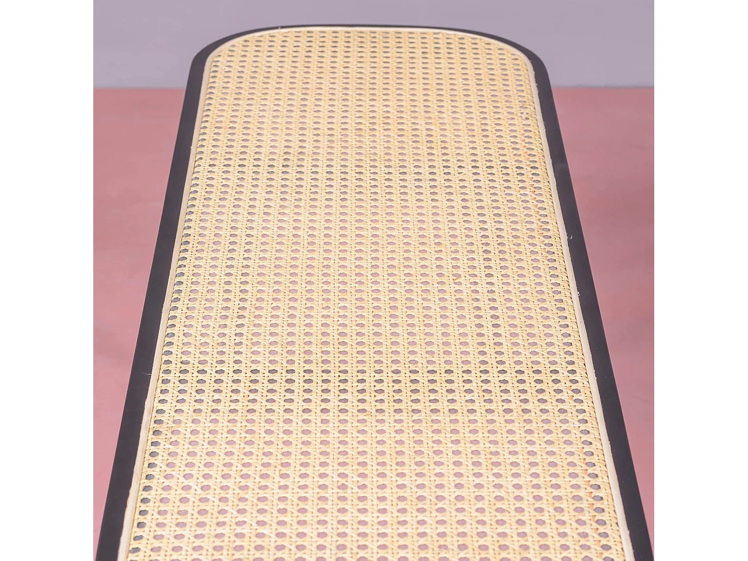 Vintage bank met klassiek design in natuurlijk rotan - North - Zwart