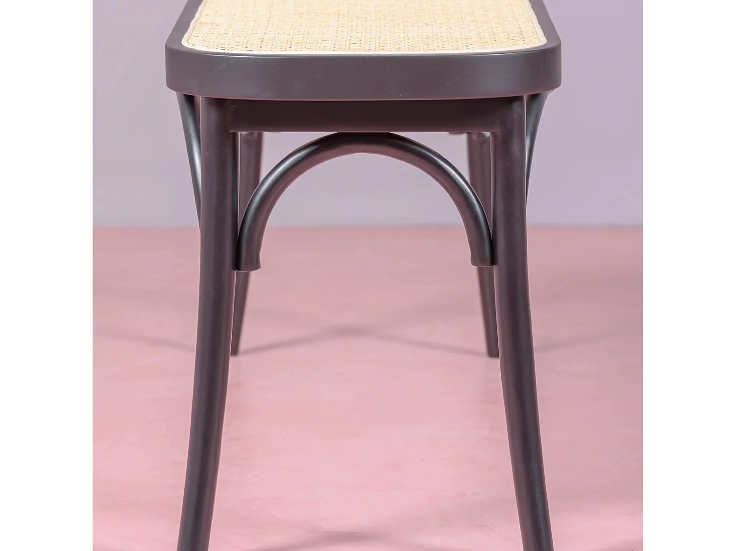 Banc vintage au design classique en rotin naturel - North - Noir