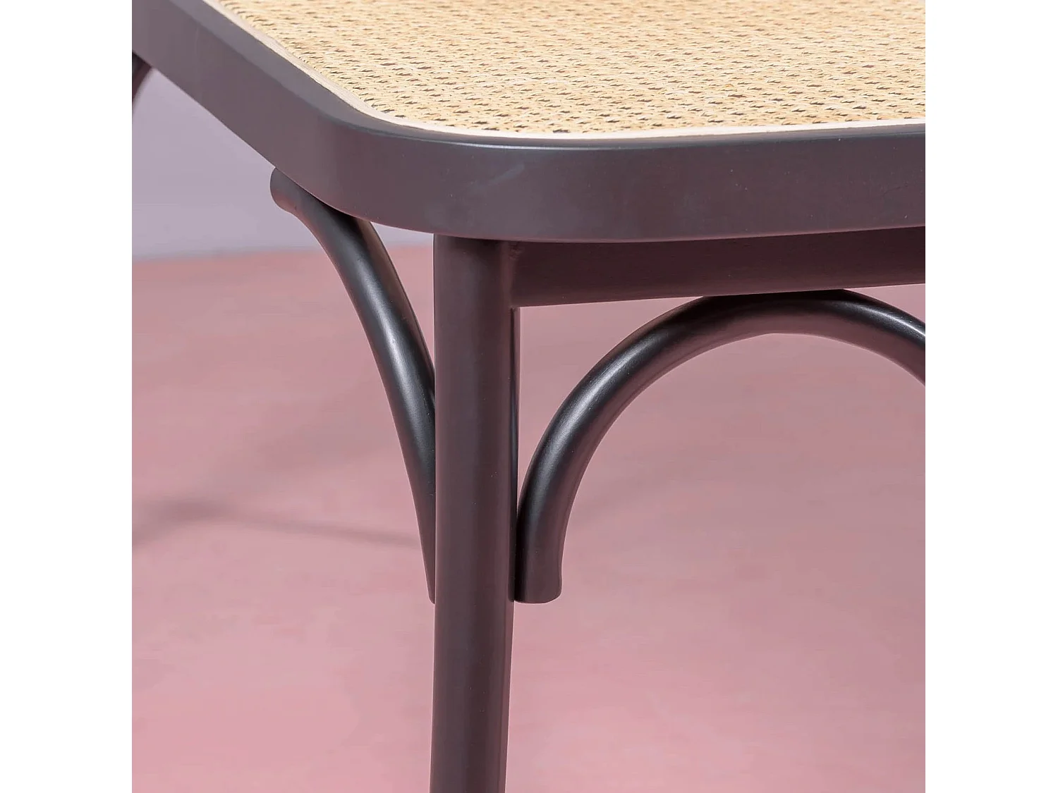 Banc vintage au design classique en rotin naturel - North - Noir