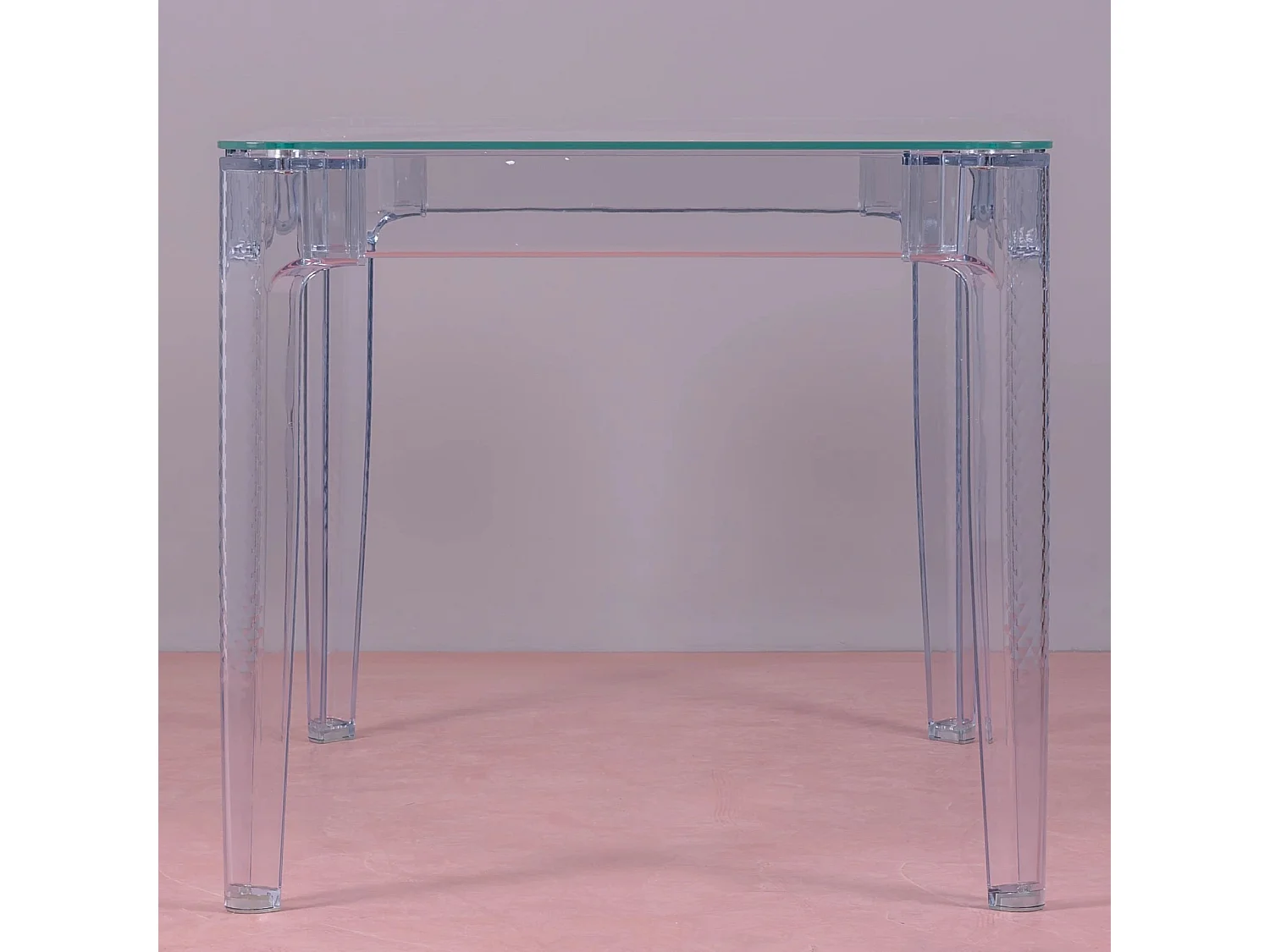 Tavolo rettangolare in vetro con gambe trasparenti (120x80) - Ghost - Trasparente