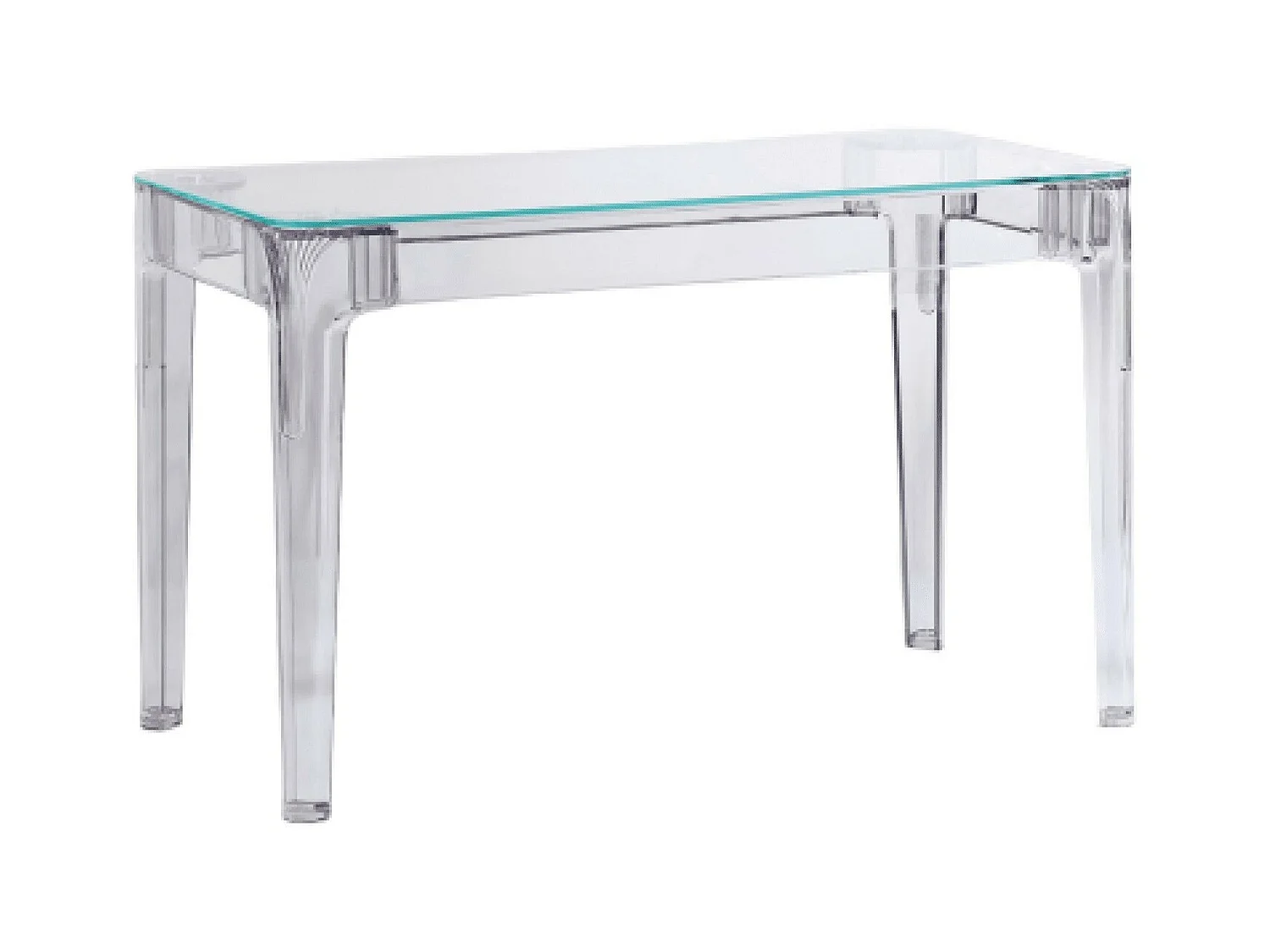 Table rectangulaire en verre avec pieds transparents (120x80) - Ghost - Transparent