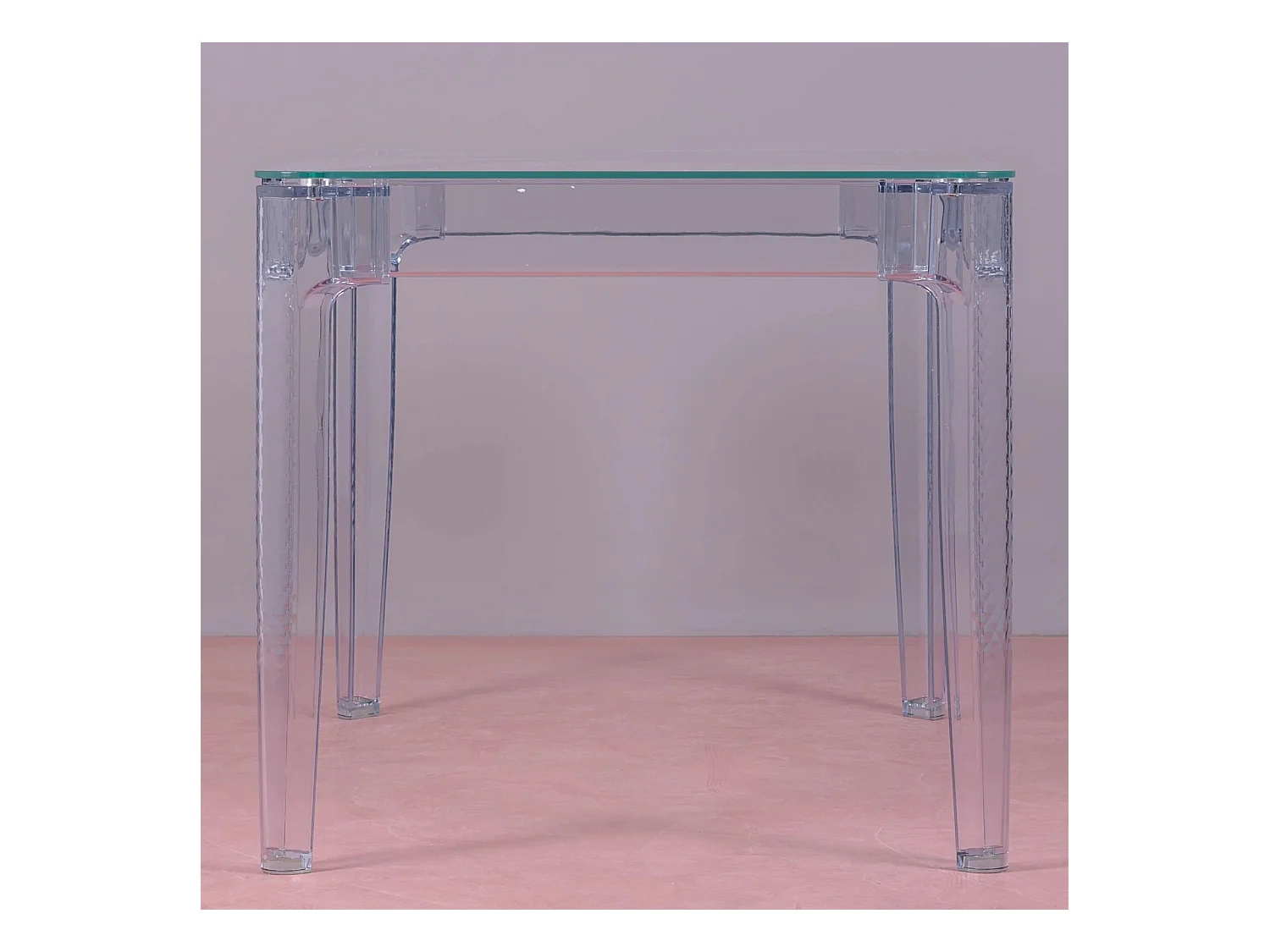 Rechthoekige glazen tafel met transparante poten (120x80) - Ghost - Transparant