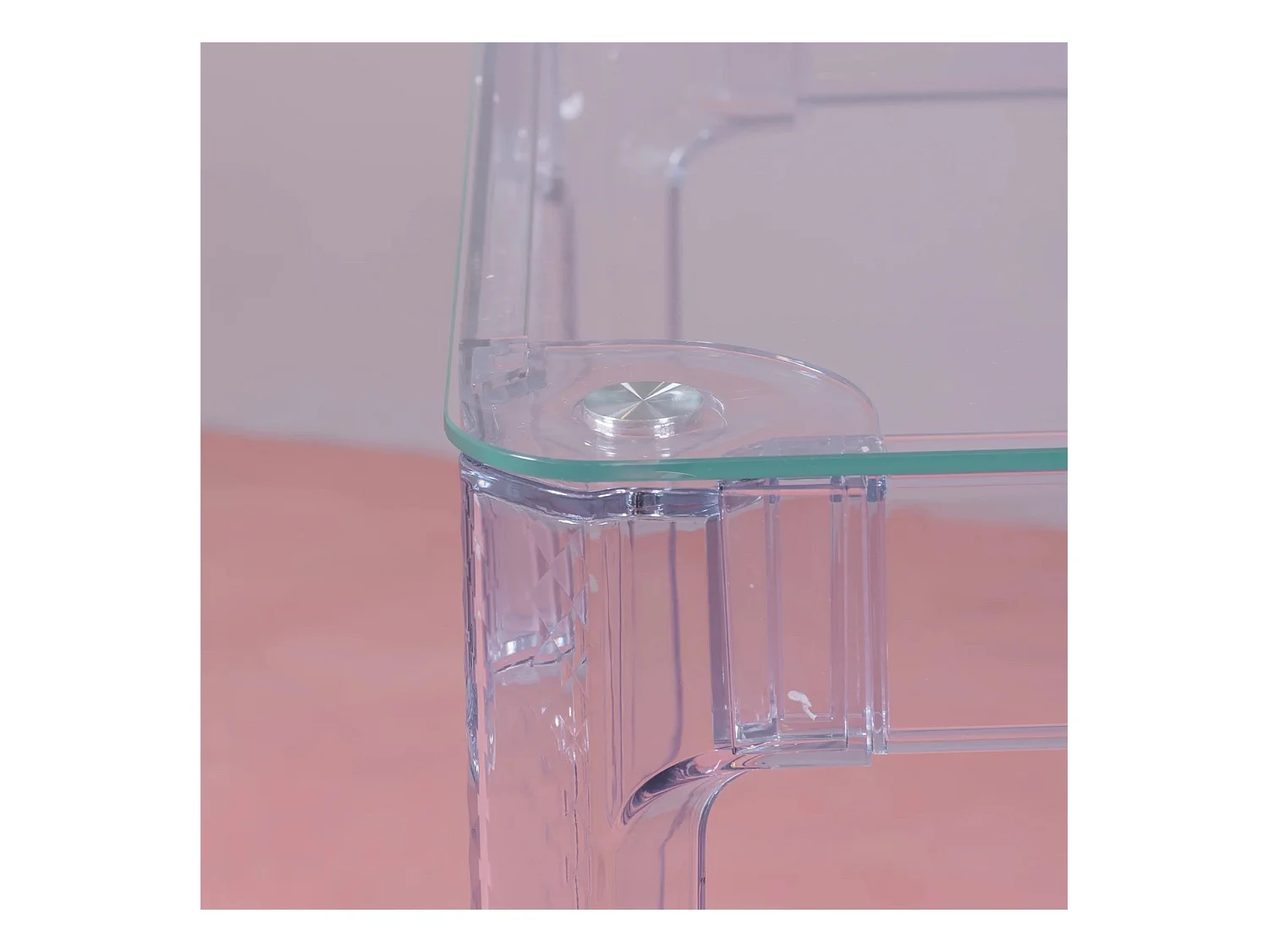 Rechthoekige glazen tafel met transparante poten (120x80) - Ghost - Transparant