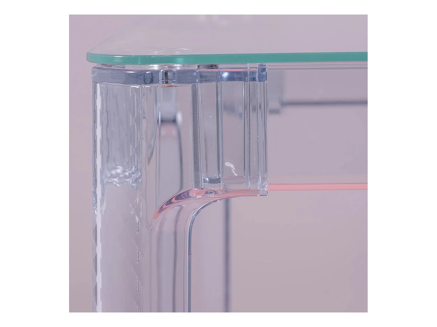 Rechthoekige glazen tafel met transparante poten (120x80) - Ghost - Transparant