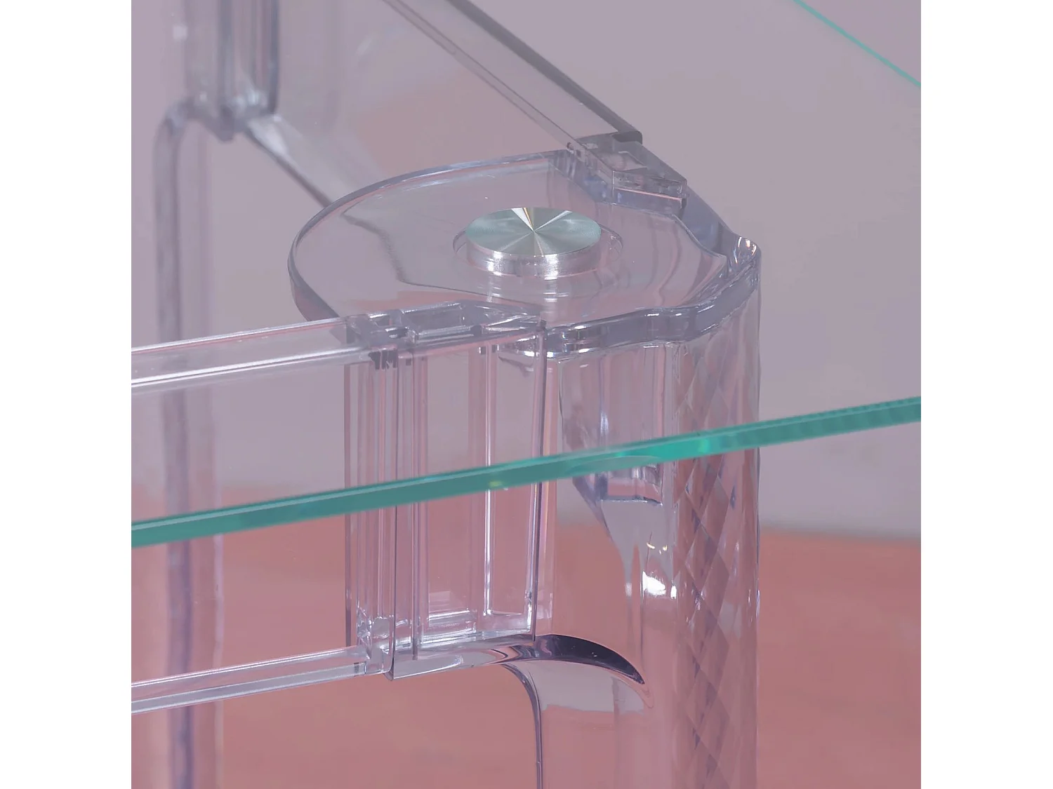 Table rectangulaire en verre avec pieds transparents (140x80) - Ghost - Transparent