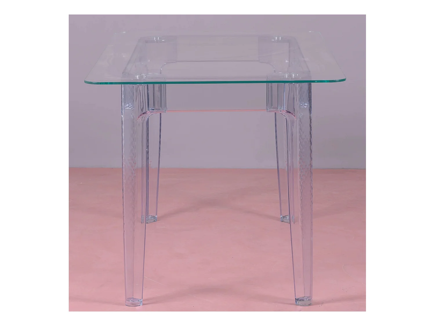 Rechthoekige glazen tafel met transparante poten (140x80) - Ghost - Transparant
