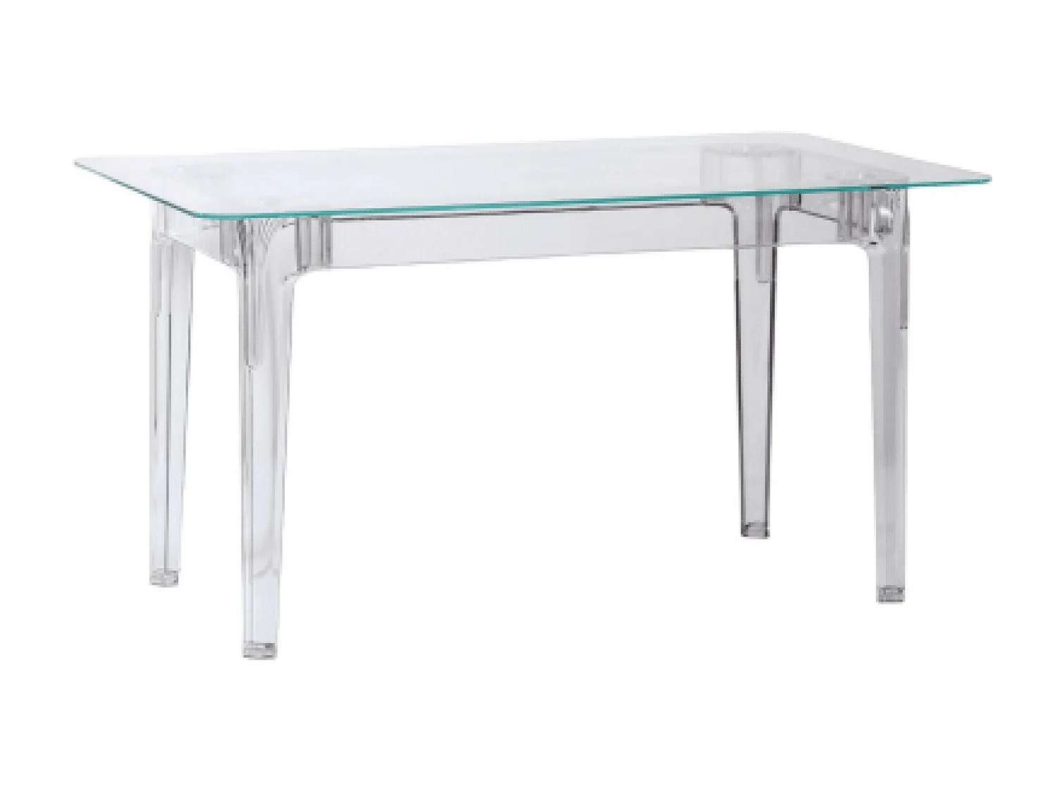 Rechthoekige glazen tafel met transparante poten (140x80) - Ghost - Transparant