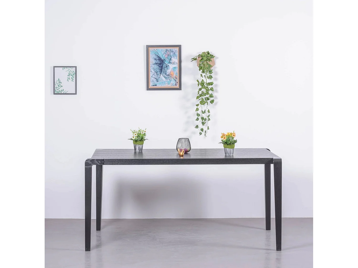 Rechteckiger Esstisch aus Eschenholz (150x90) - Inmod - Schwarz