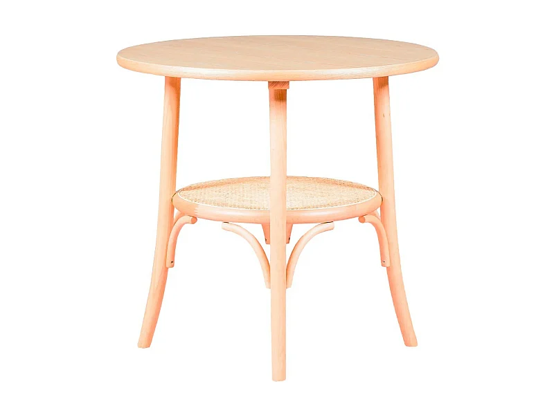 Mesa retrô redonda estilo vintage em madeira de freixo natural (80cm) - Oldhouse - Cinza Natural