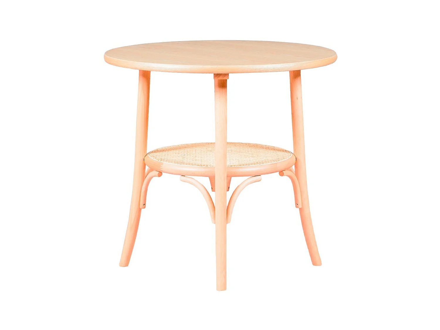 Table ronde rétro de style vintage en bois de frêne naturel (80cm) - Oldhouse - Frêne naturel