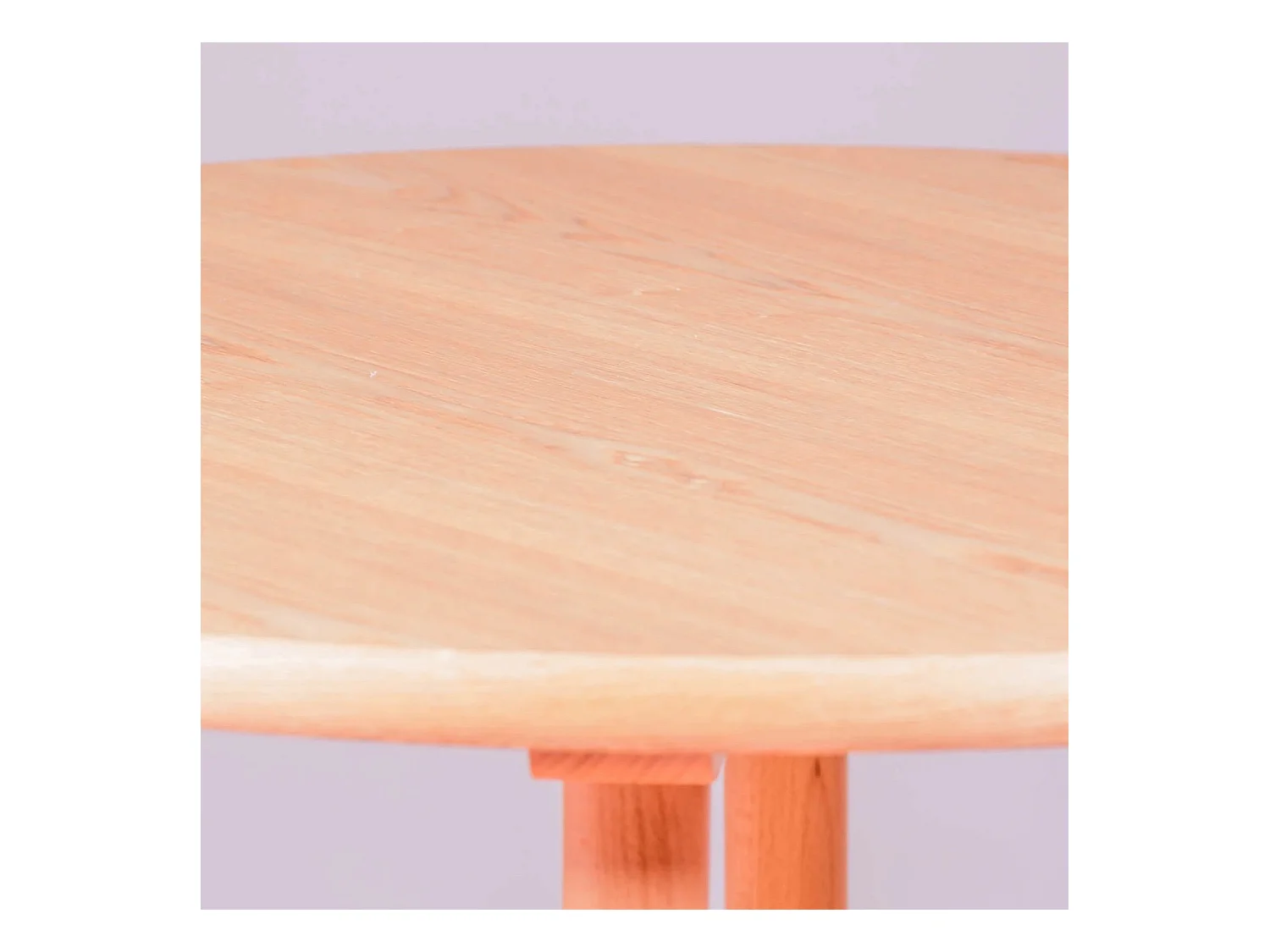 Table ronde rétro de style vintage en bois de frêne naturel (80cm) - Oldhouse - Frêne naturel