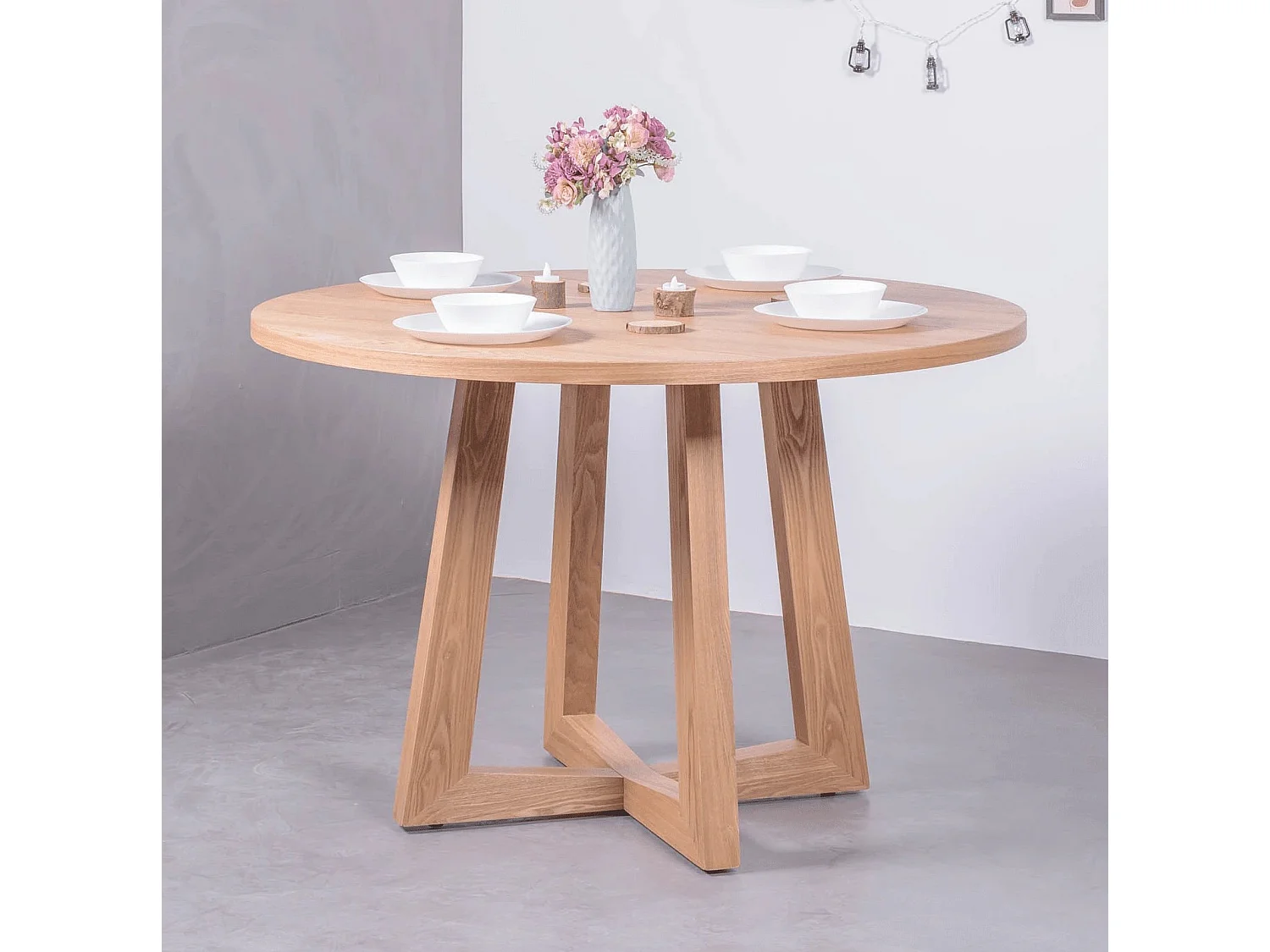 Table à manger ronde en frêne naturel (115cm) - Soho - Frêne naturel