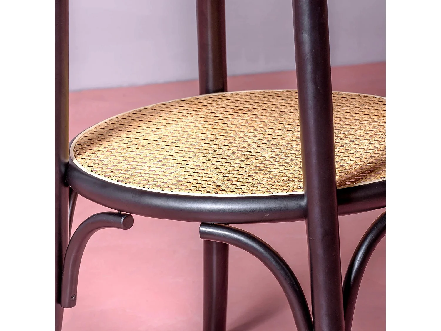 Mesa retro redonda estilo vintage en madera de fresno natural (80cm) - Oldhouse - Negro