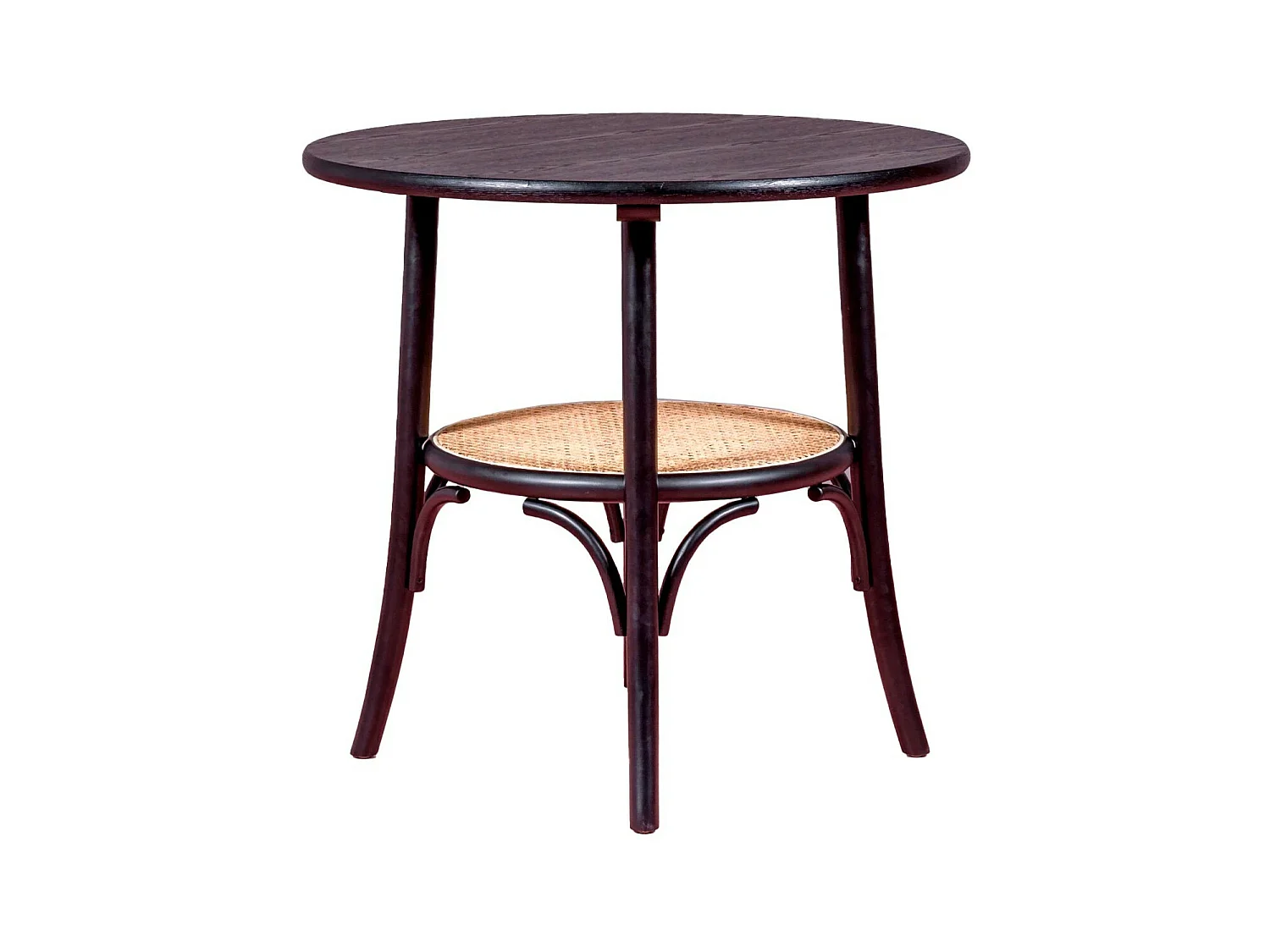 Table ronde rétro de style vintage en bois de frêne naturel (80cm) - Oldhouse - Noir