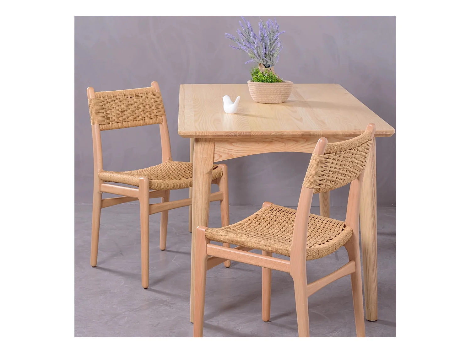 Table à manger rectangulaire en bois de frêne - Liam - Frêne naturel