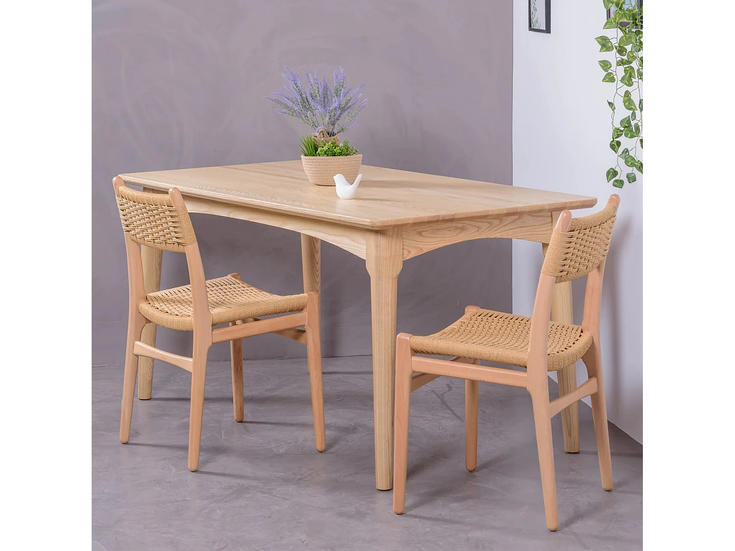 Table à manger rectangulaire en bois de frêne - Liam - Frêne naturel