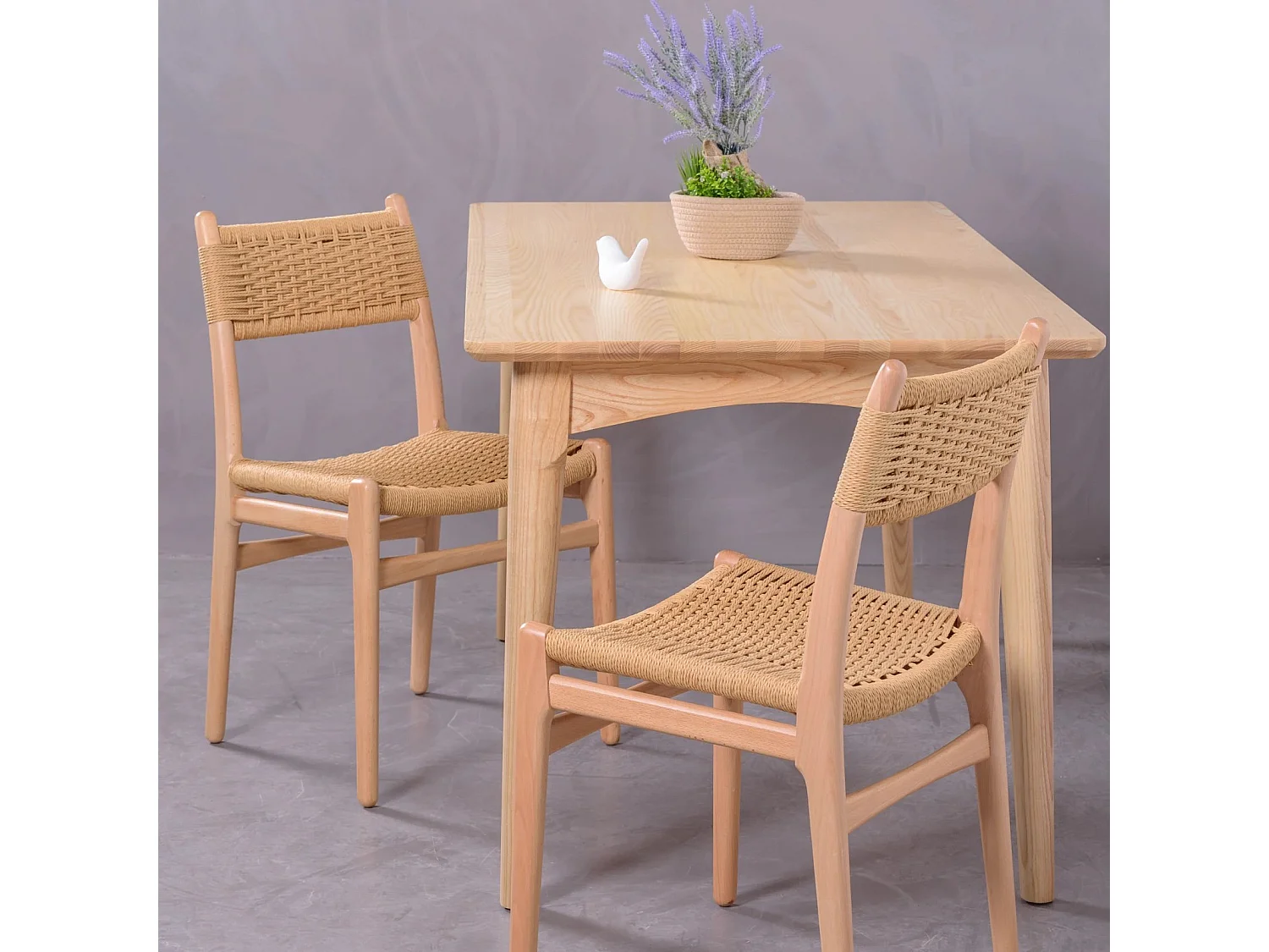 Table à manger rectangulaire en bois de frêne - Liam - Frêne naturel