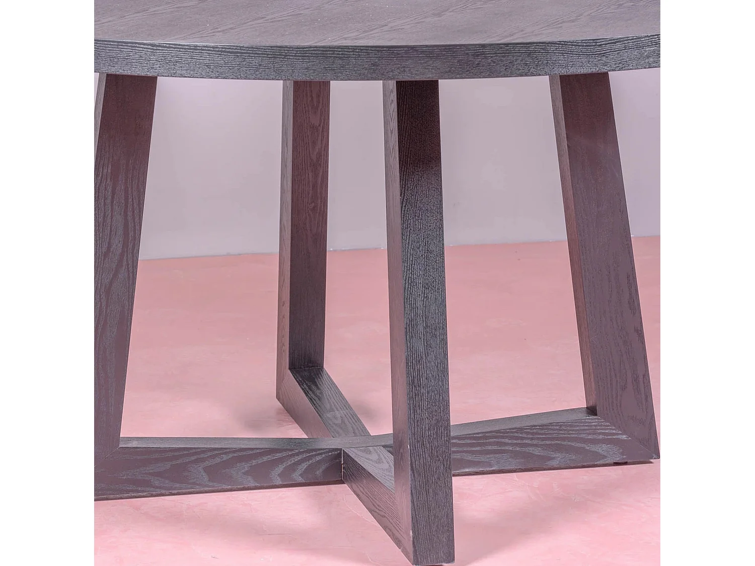 Ronde eettafel in naturel essen (150cm) - Soho - Zwart