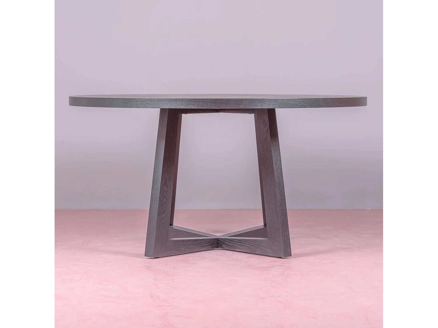 Ronde eettafel in naturel essen (150cm) - Soho - Zwart