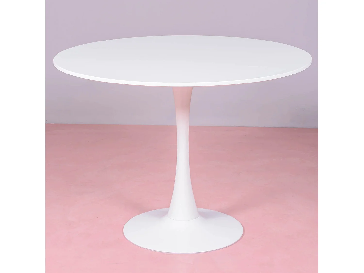 Mesa de jantar redonda de design (100 cm) - Stratus - Branco