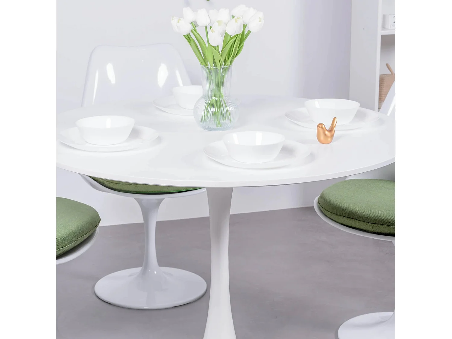Mesa de jantar redonda de design (100 cm) - Stratus - Branco
