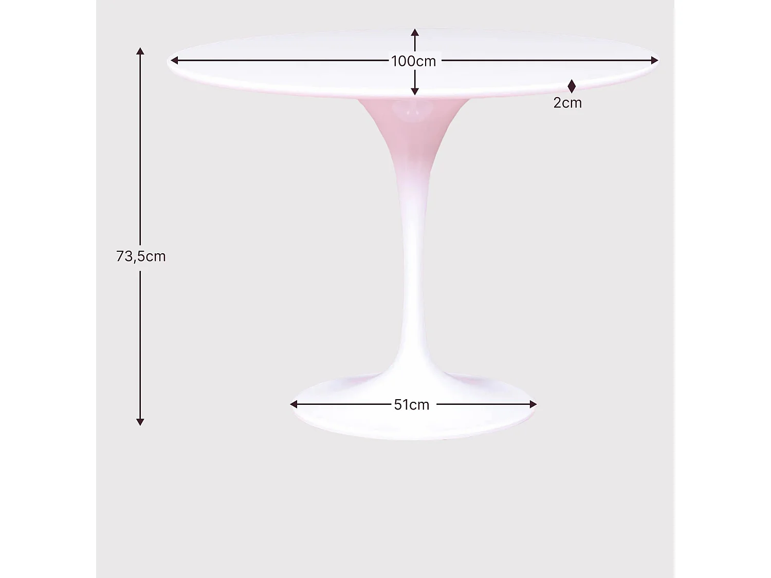 Mesa de jantar redonda de design (100 cm) - Stratus - Branco