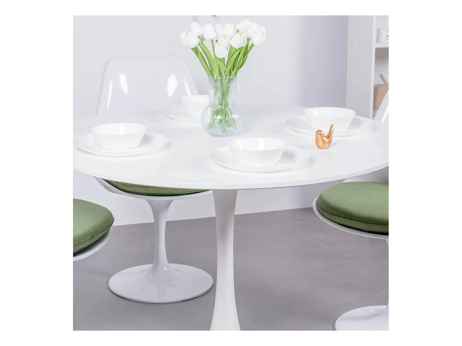 Design ronde eettafel (100cm) - Stratus - Wit