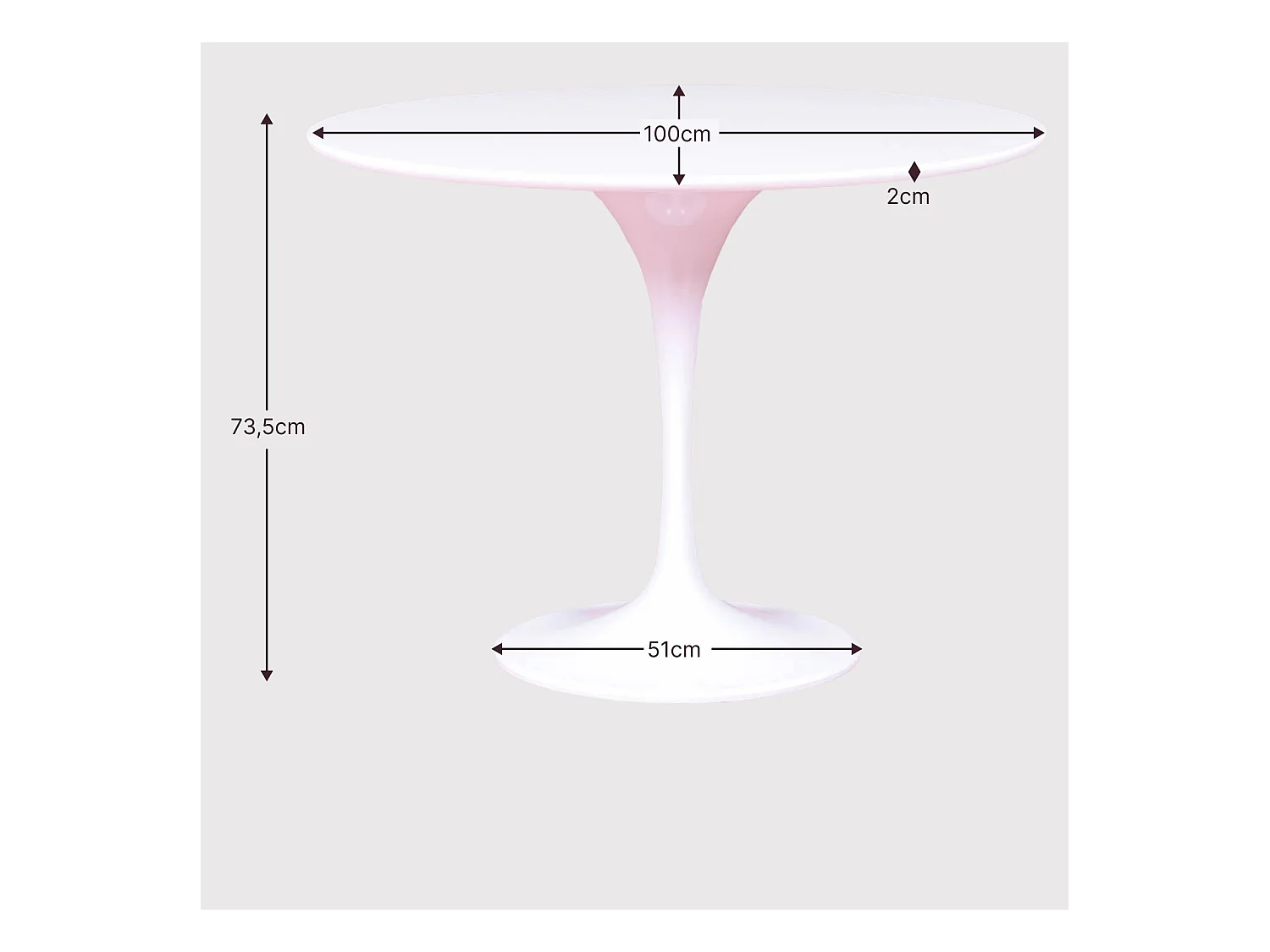 Design ronde eettafel (100cm) - Stratus - Wit