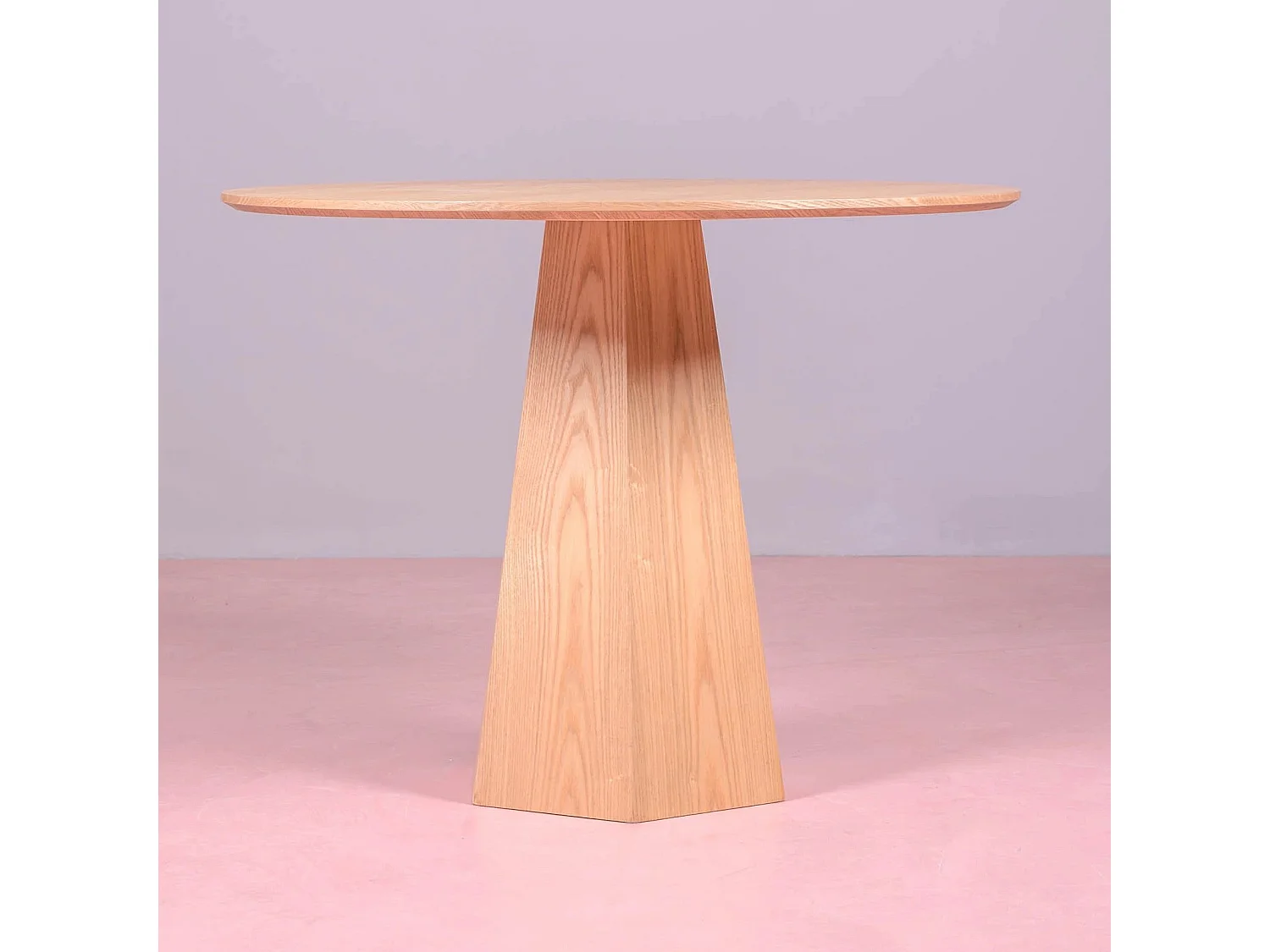 Table à manger avec piètement central en bois de frêne (100cm) - Nest - Frêne naturel