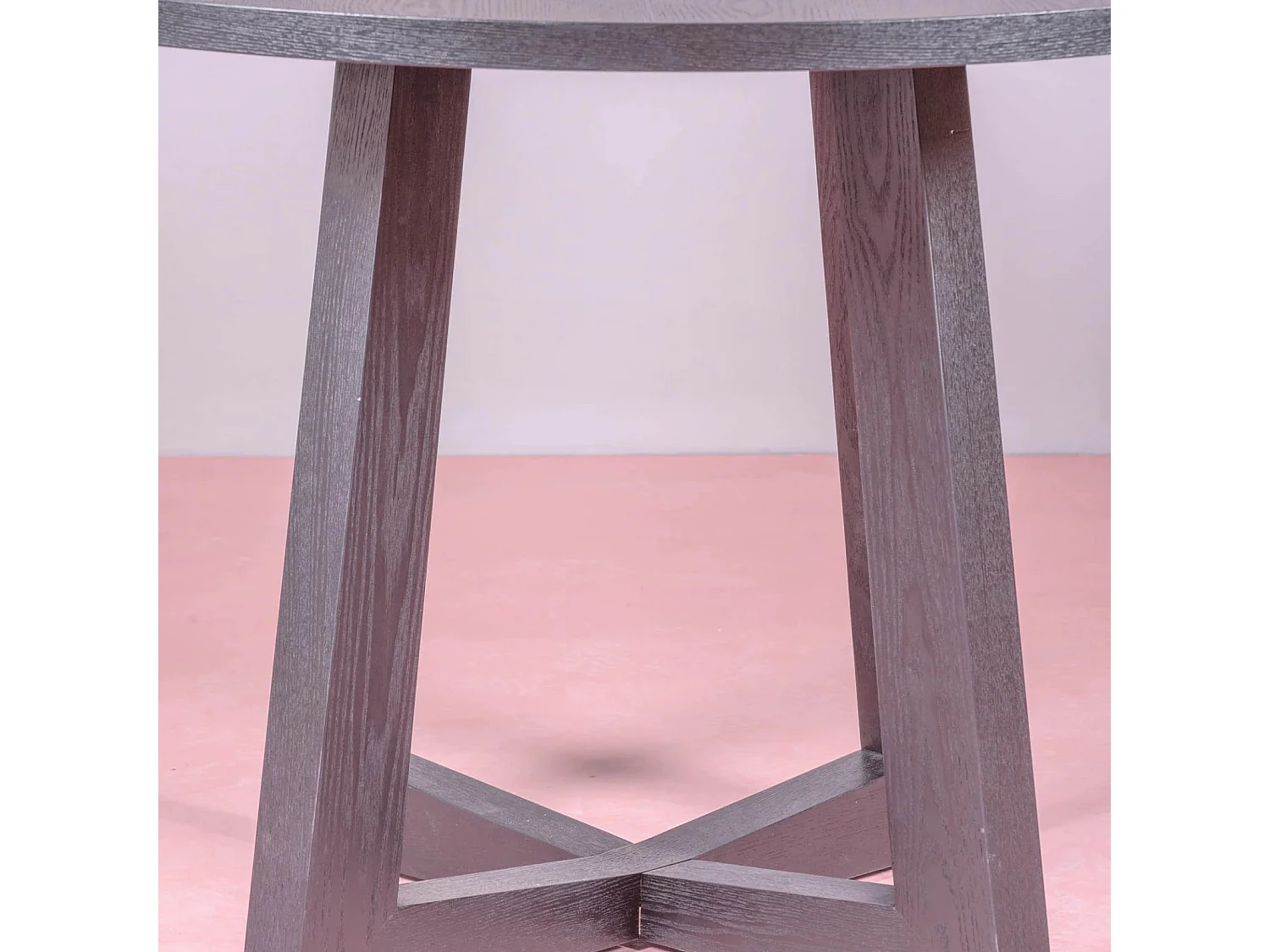 Ronde eettafel in naturel essen (115cm) - Soho - Zwart