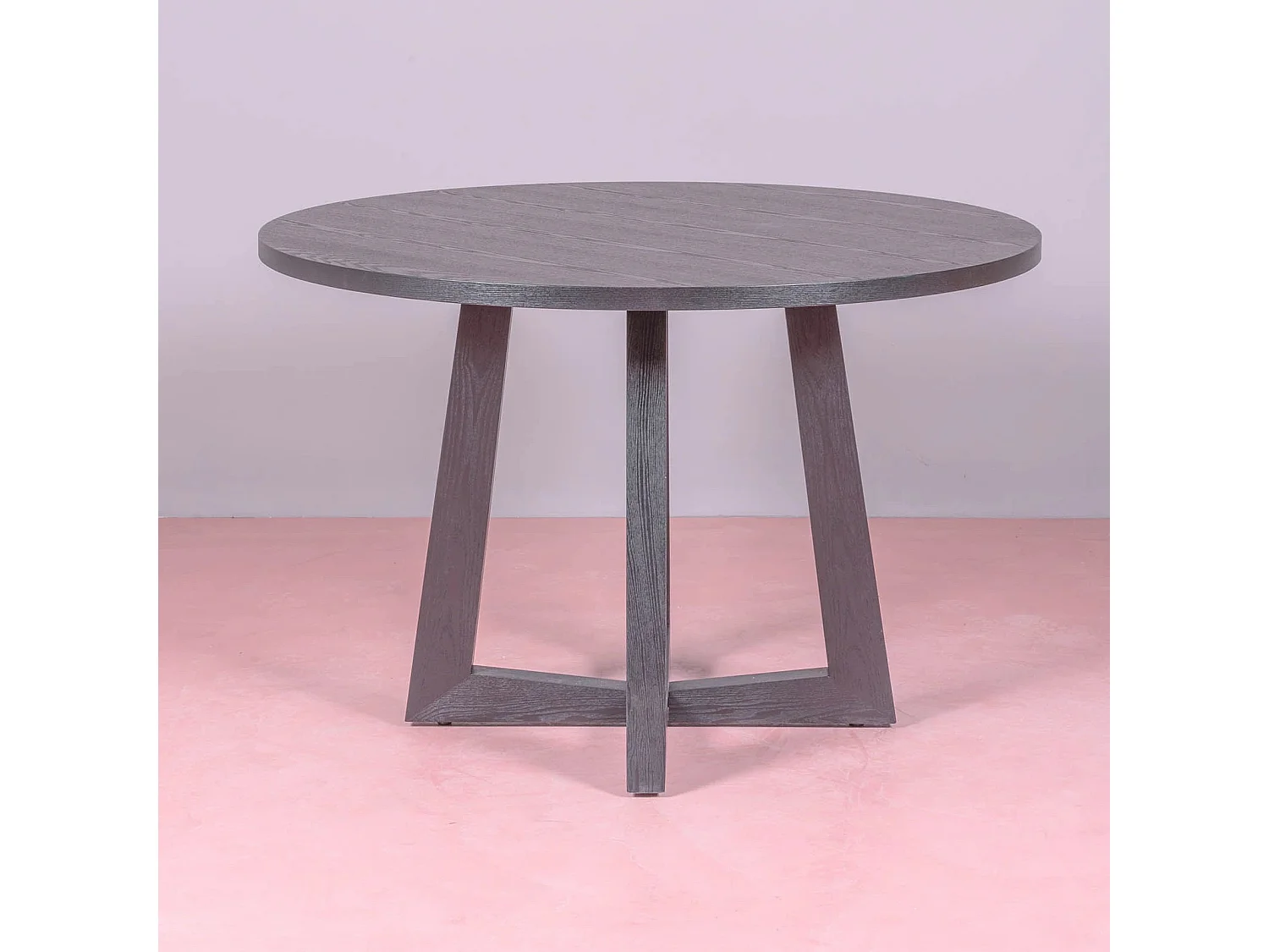 Ronde eettafel in naturel essen (115cm) - Soho - Zwart