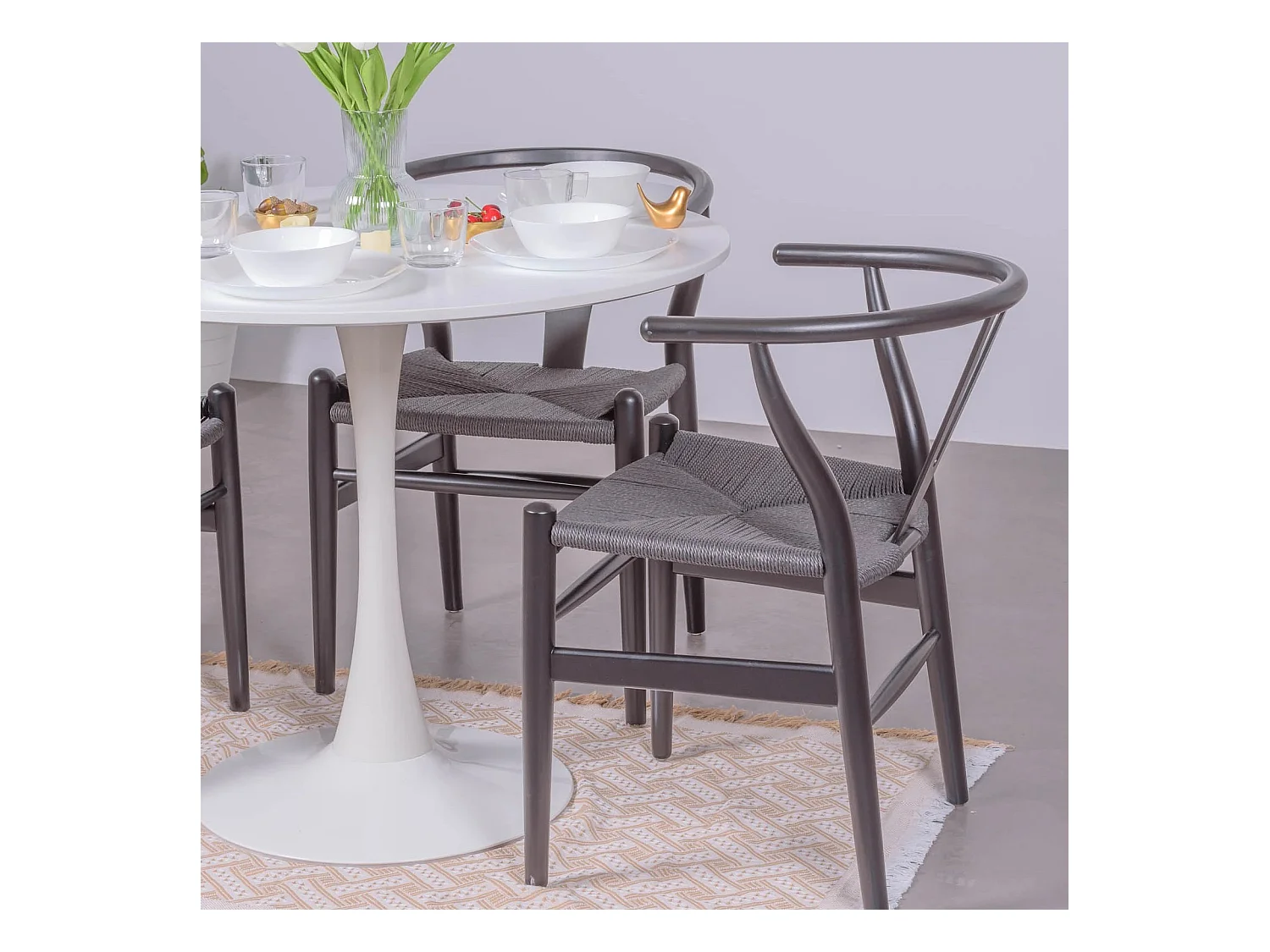 Design ronde eettafel (90cm) - Stratus - Wit