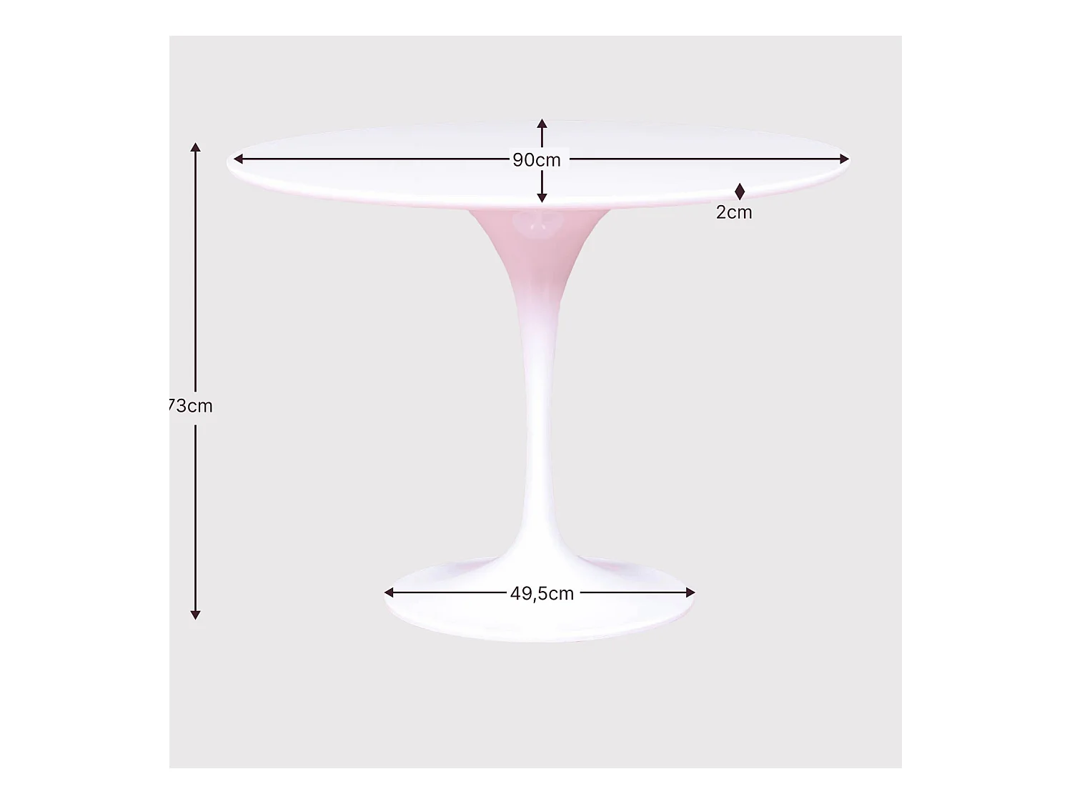 Design ronde eettafel (90cm) - Stratus - Wit