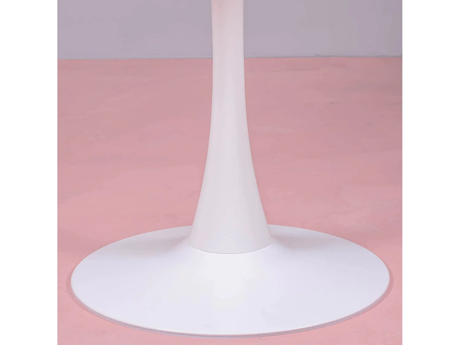 Table à manger ronde design (90cm) - Stratus - Blanc