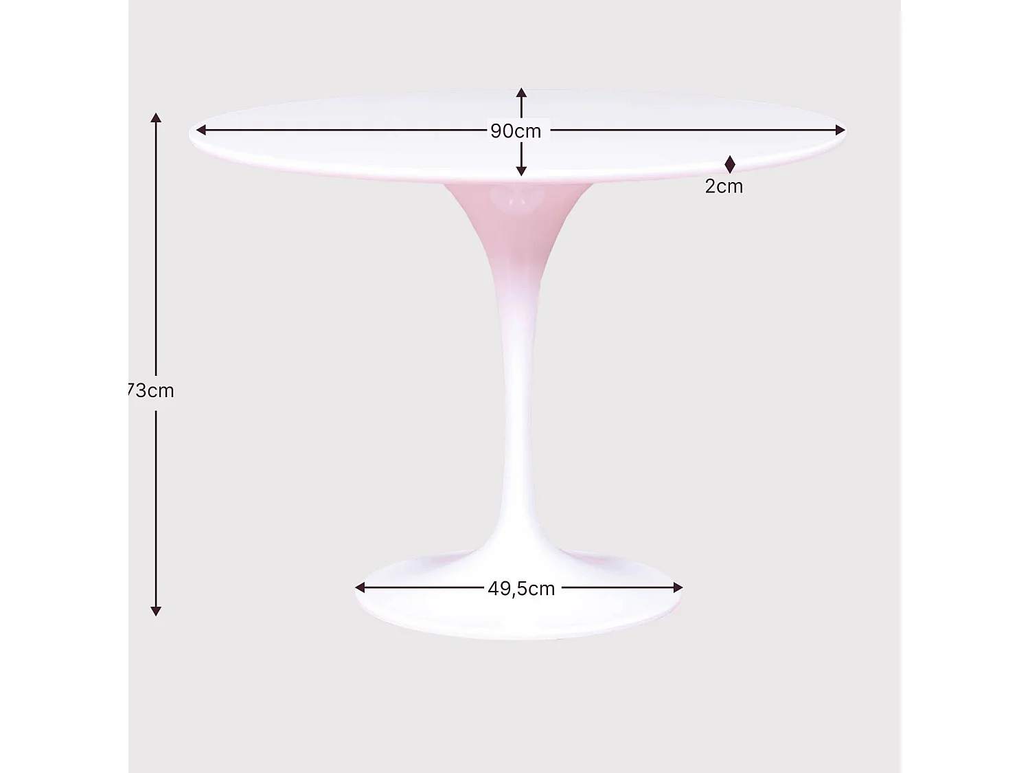 Table à manger ronde design (90cm) - Stratus - Blanc