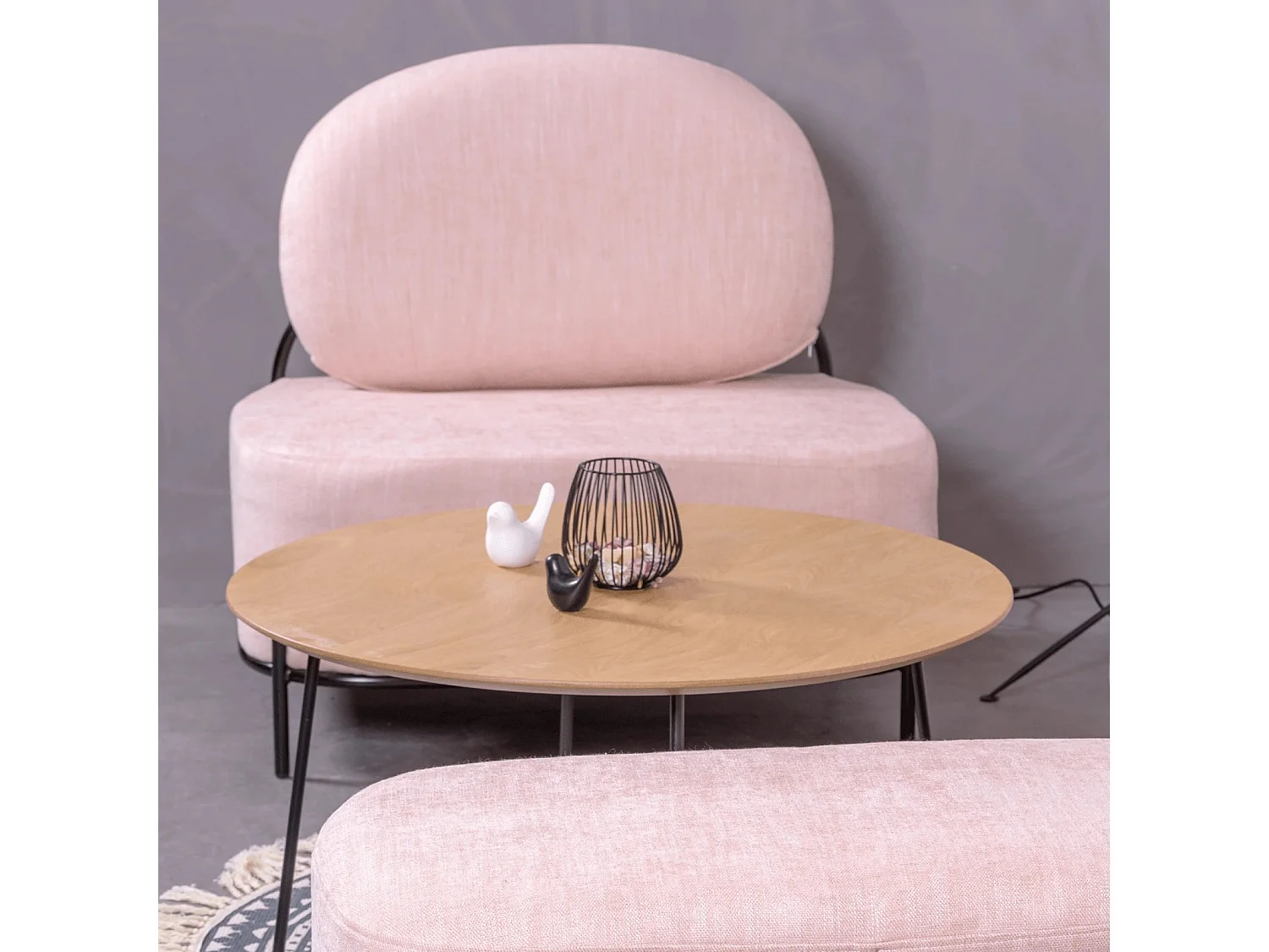 1-zits bank met een minimalistisch design - Clair - Roze