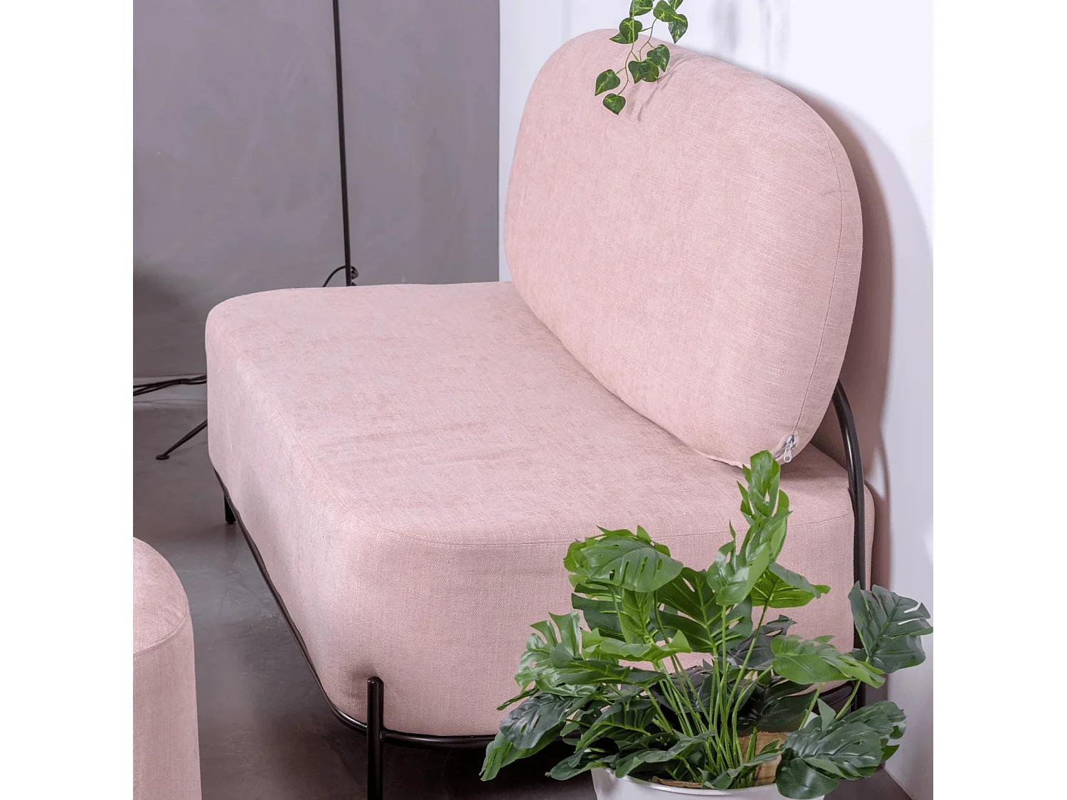 Canapé 2 places au design minimaliste Clair - Rose