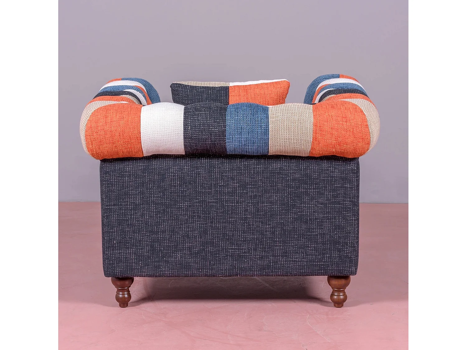 Canapé 1 place tapissé en patchwork - Chesterfield - Patchwork