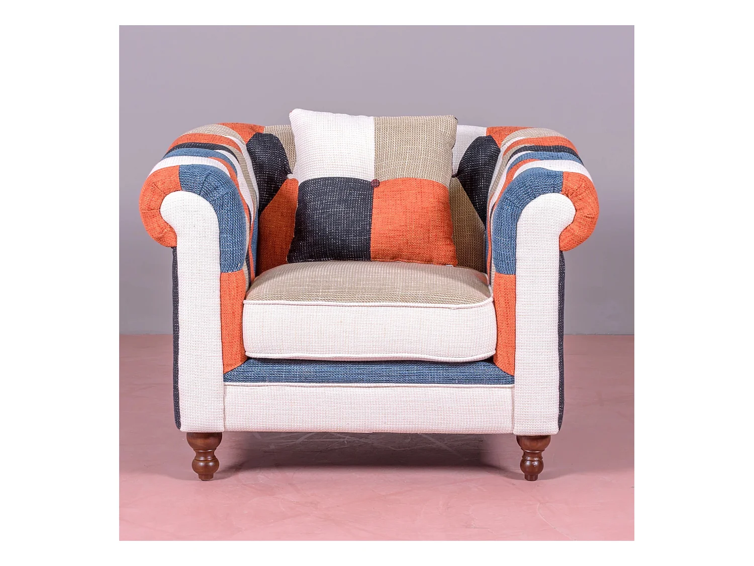 Sofá de 1 plaza tapizado en patchwork - Chesterfield - Patchwork