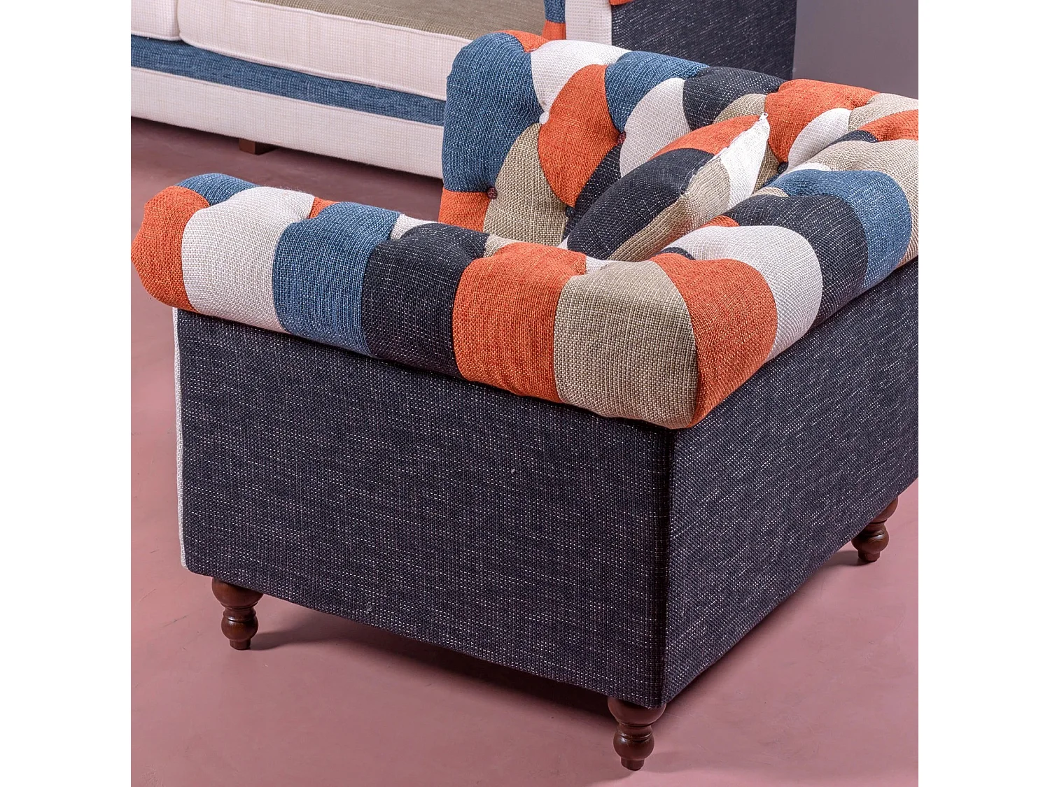 1-zitsbank bekleed met patchwork - Chesterfield - Lapwerk