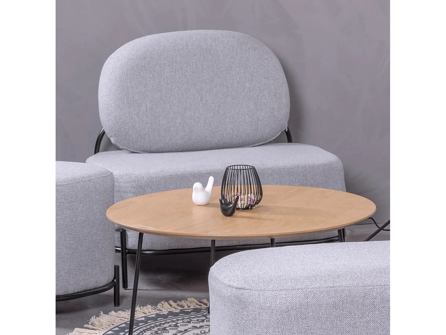 Canapé 1 place au design minimaliste - Clair - Gris