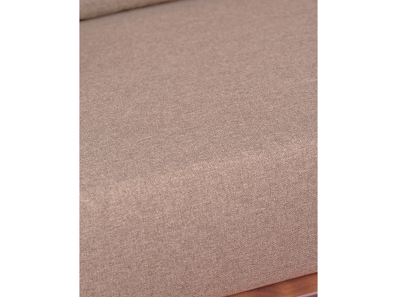 Divano industriale in legno di noce e rivestito in cotone - Daneu - Beige