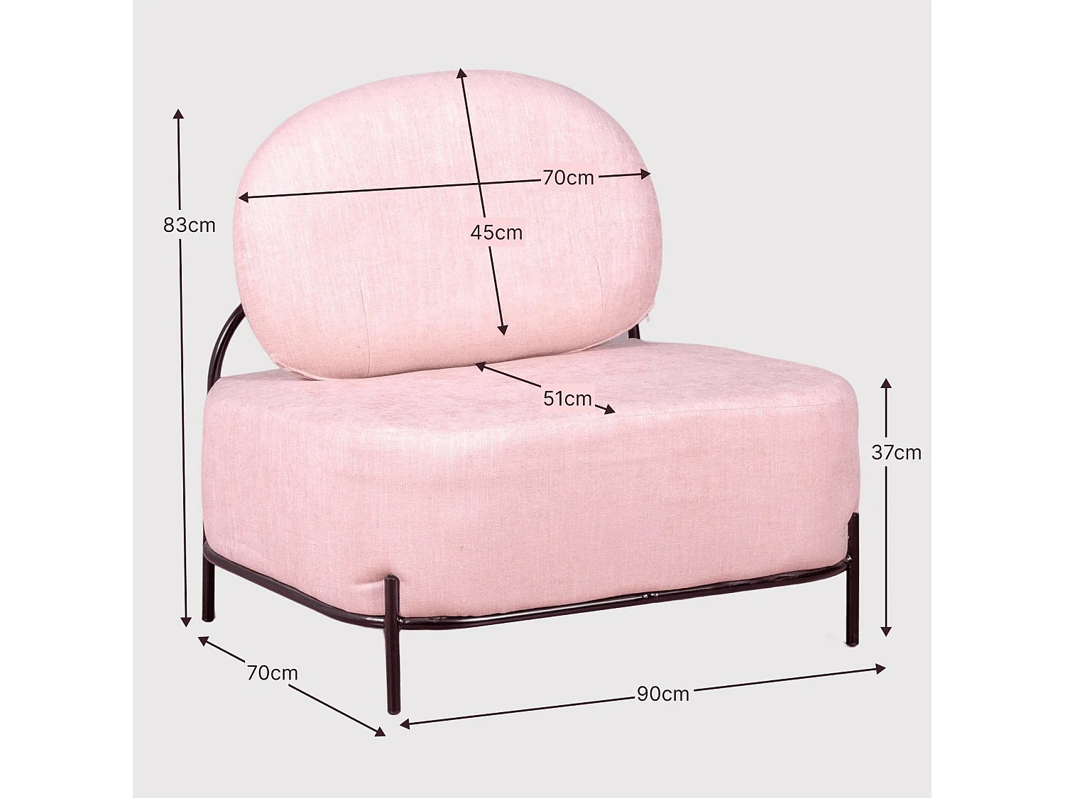 1-zits bank met een minimalistisch design - Clair - Blauw